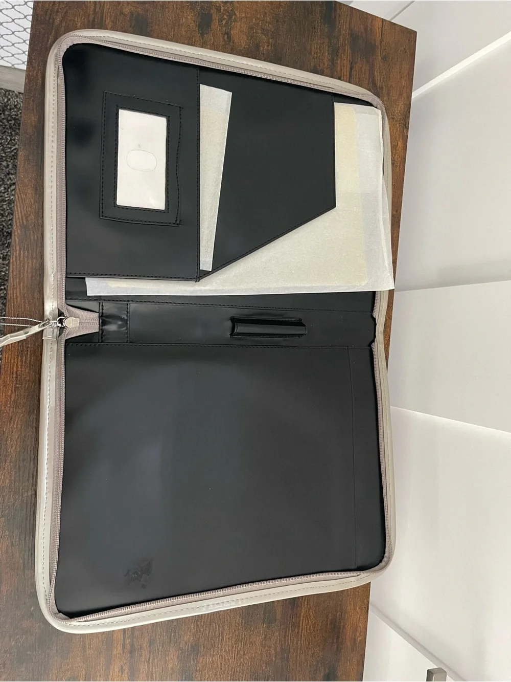 Beijo Glossy Patent Tablet Folio Case in Taupe